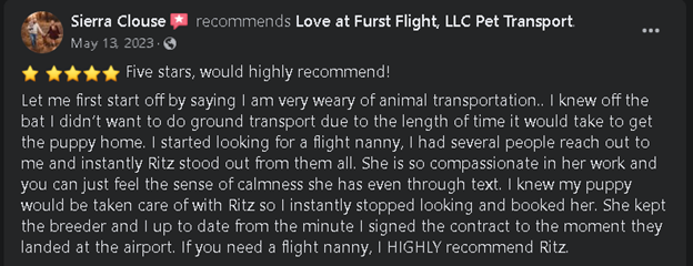 Love at furst flight customers reviews (3)